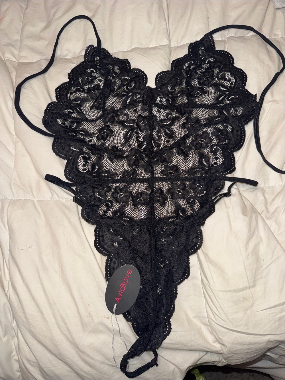 Black Lace Strappy Teddy
